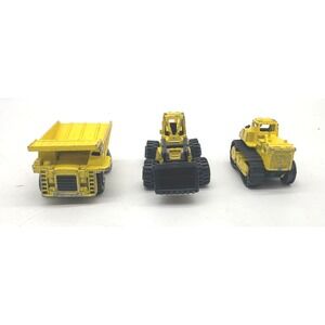 Vintage Road Champs 1980s Diecast Construction Vehicle Set 3pc Yellow 1:64